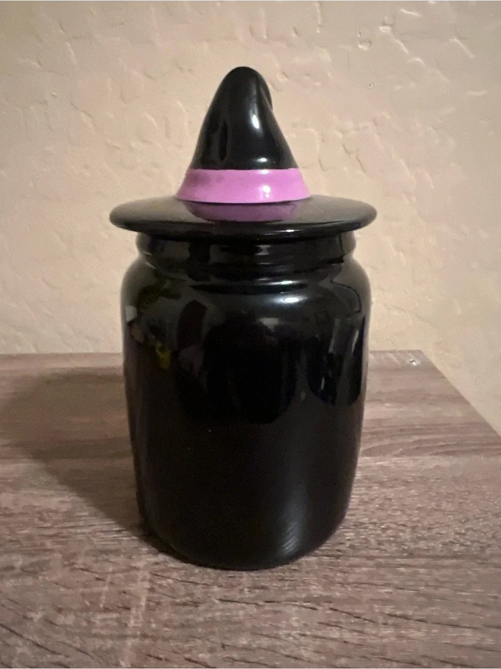 Rae Dunn Wicked Witch Canister Hat Lid Black Purple Halloween Ceramic NIB
